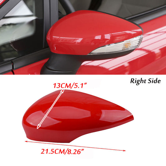 Right Wing Door Rearview Mirror Cover Cap for Ford Fiesta MK7 2008-2017 Red