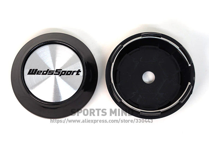 4x68mm Weds Sport logo badge wheel center cap hubcap badge silver TE37 edge