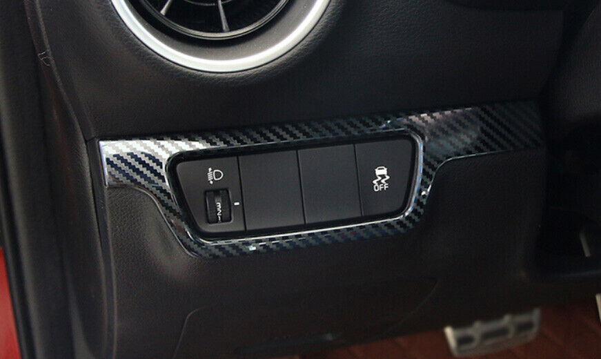 for Kia K3 Forte 2019-2021 Carbon Fiber Headlight Switch Button Cover Trim Frame