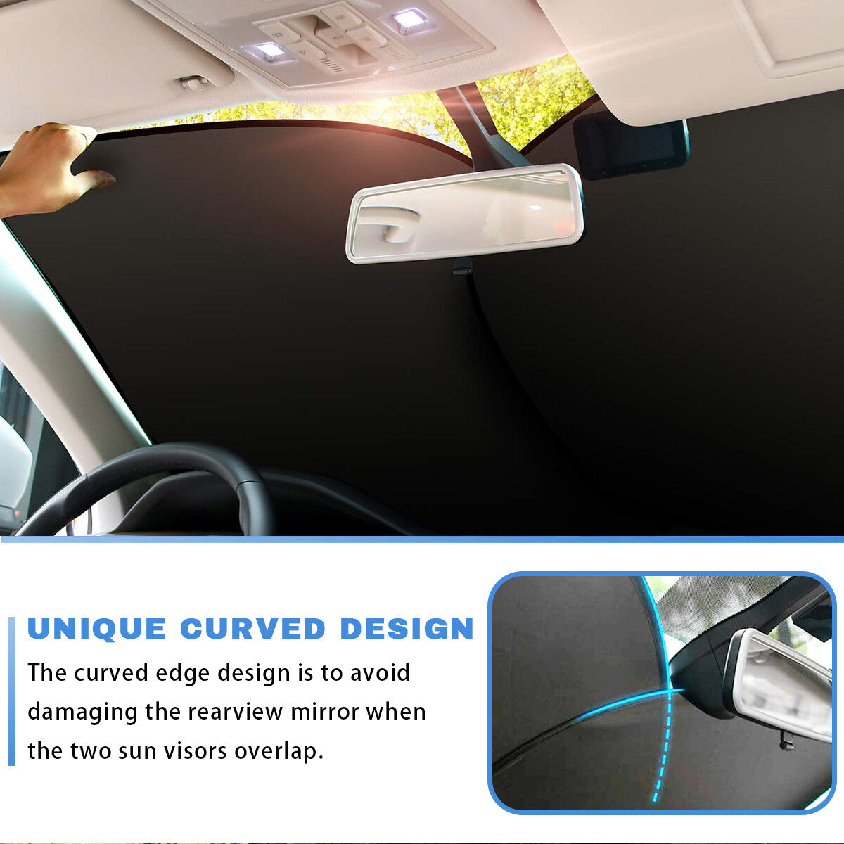 2X for Ford Accessories Car Windshield Sunshade UV Block Sun Shield Cover Visor