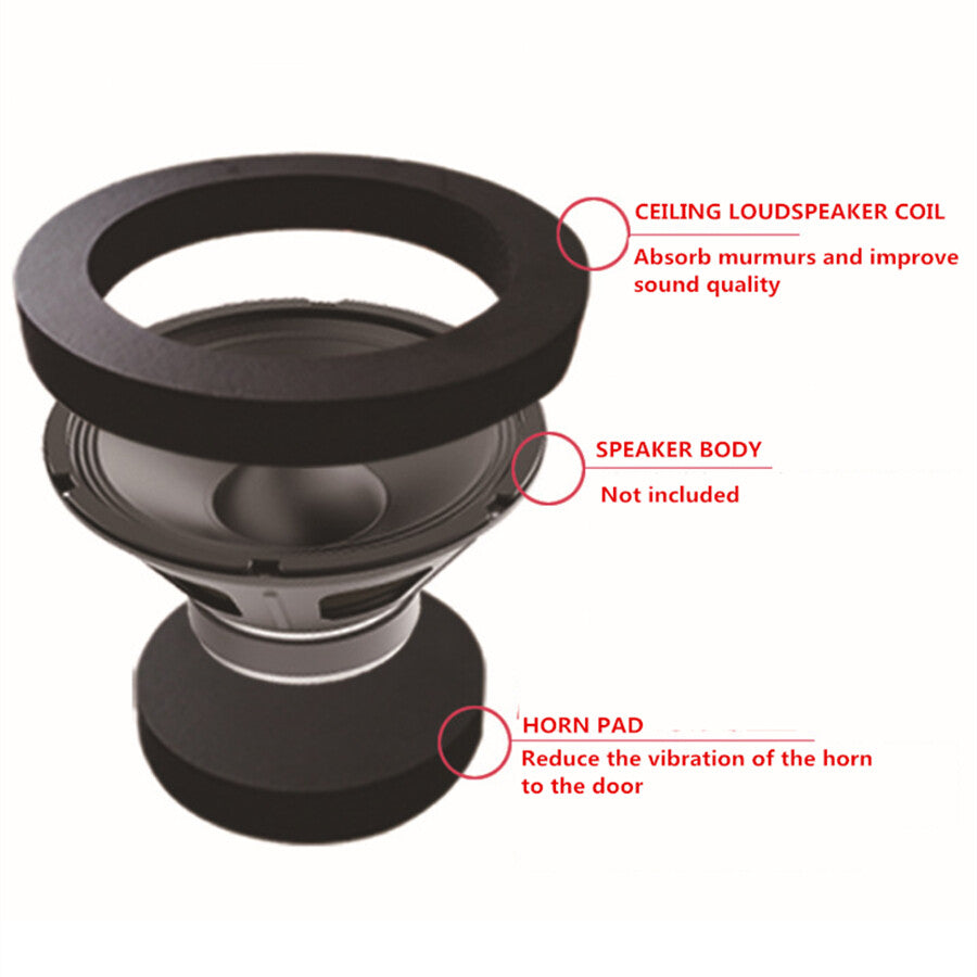 4pcs 6.5 Car Speaker Ring Bass Door Trim Sound Insulation Cotton Audio Speakers