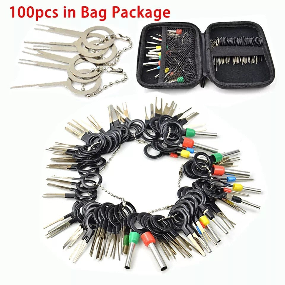 100Pin Ejector Wire Kit Extractor Connector Puller AutoTerminal Removal Tool