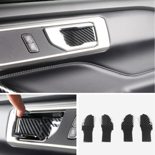 for Ford Explorer 2020-2023 Carbon Fiber Car Inner Door Bowl Molding Cover Trim