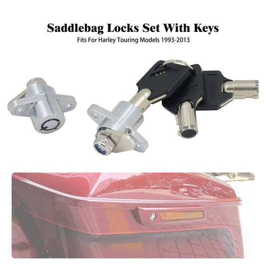Hard Saddle Bag Saddlebag Lock Set for Harley Touring Street Road Glide 93-2013