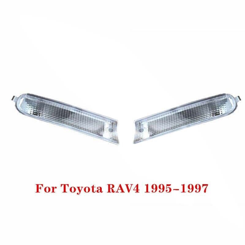 White Front Bumper Fog Light Lamp Housing L+R for Toyota RAV4 1995-1997