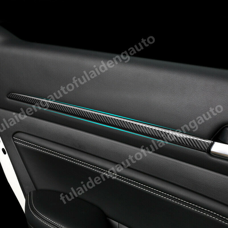 4P Fit for Nissan Altima 2019-2022 Carbon Stainless Inner Door Panel Strip Trims