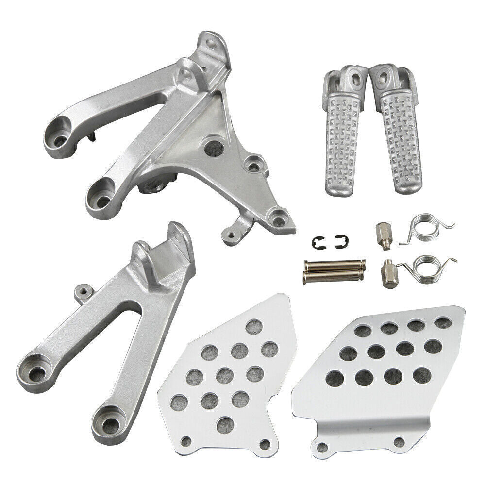 for HONDA CBR 600RR 2007-2011 Grey Rider Front Footpegs Footrests Brackets