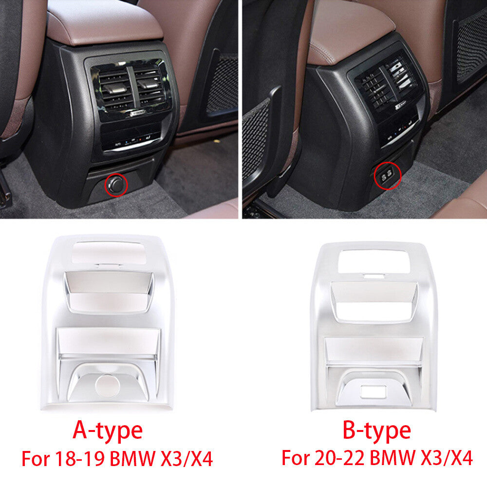 Silver ABS Inner Rear Air Vent Outlet Panel Trim for BMW X3 G01 X4 G02 2020-2022