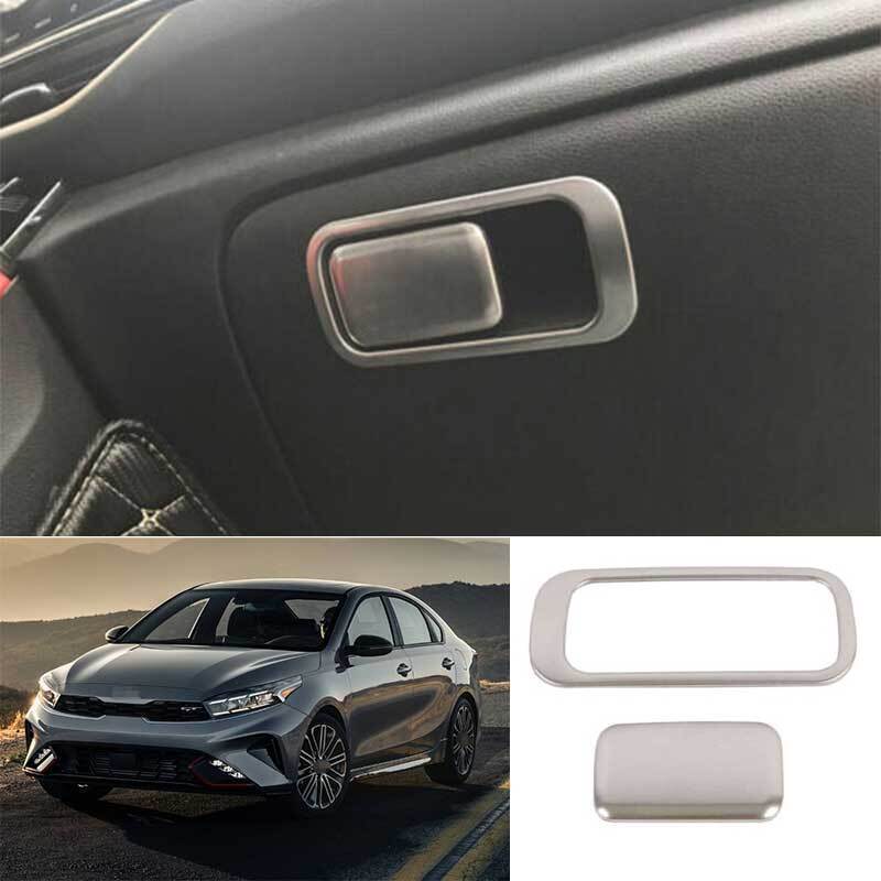Silver Steel for Co -Pilot Storage Box Handle Cover Trim for Kia Forte K3 2019-2024