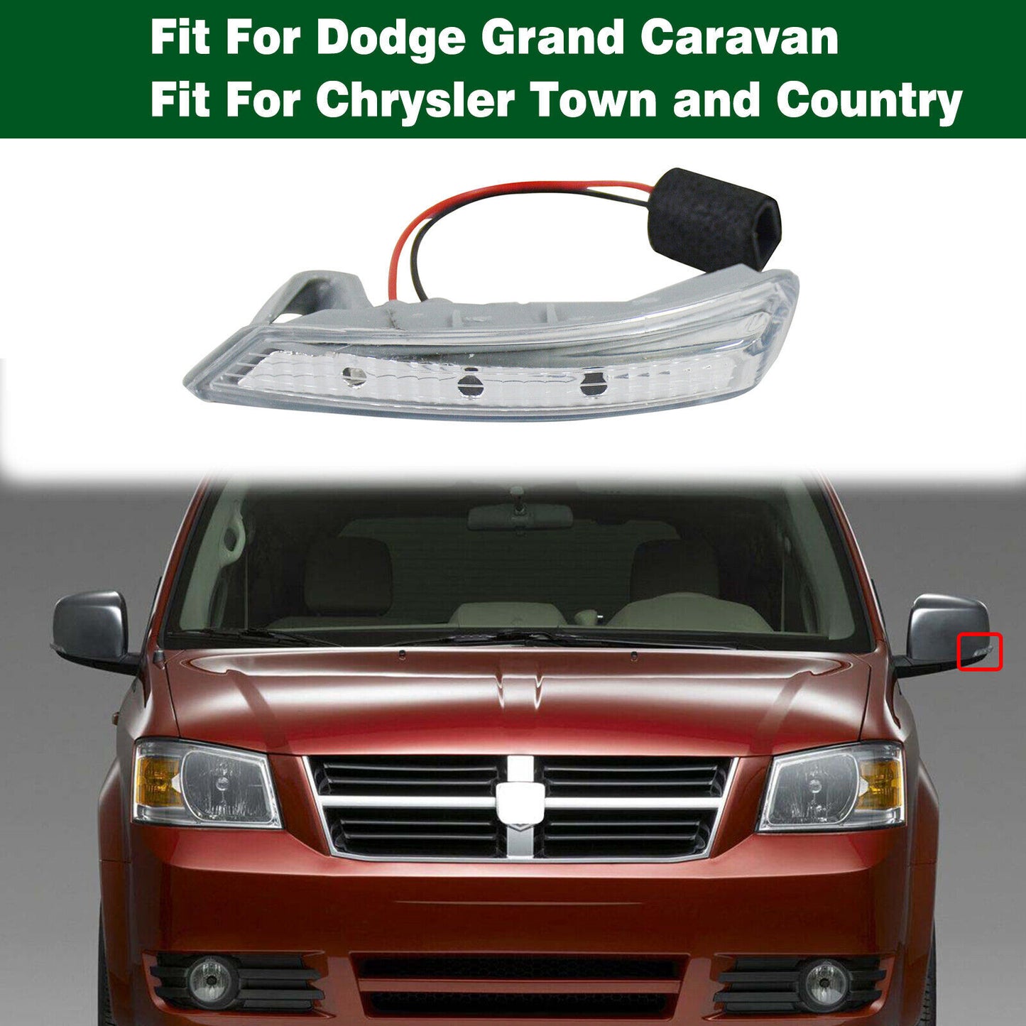 68052079AA Left Side Mirror Turn Signal Light for Chrysler 08-16 Town & Country