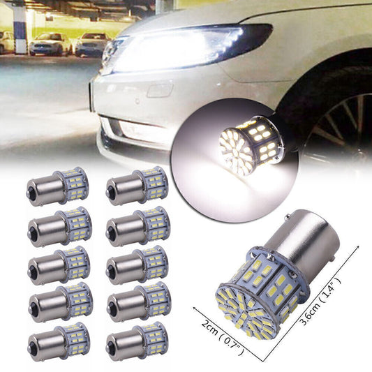 10x White 50SMD 1156 BA15S 50SMD LED Tail Turn Signal Light Bulb Indicator Lamp