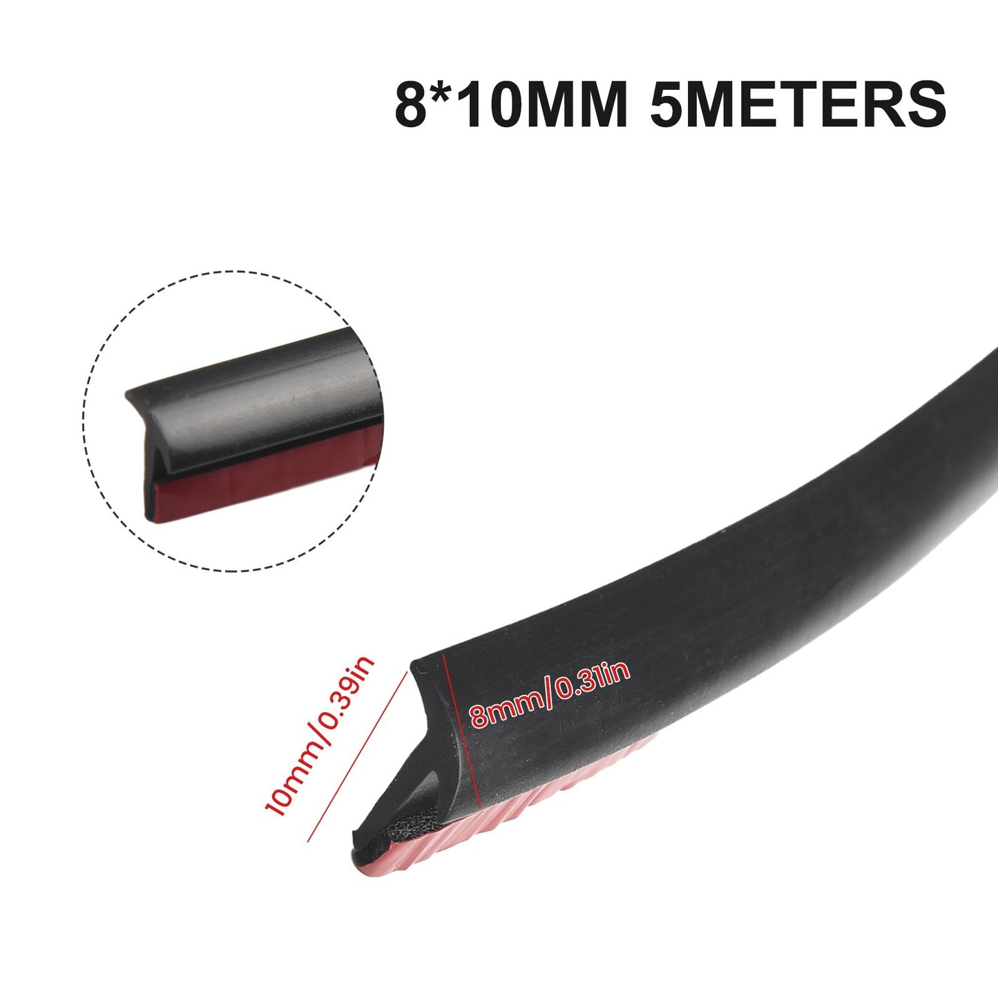 Car Sealing Strip Inclined T-Shaped Weatherproofs Edge Trim Rubber Duable