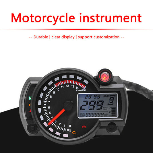 Motorcycle 7 Color LCD Digital Odometer Speedometer Meter Instrument Adjustable