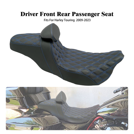 Driver Passenger for Seat Blue Line w/ Backrest for Harley Street Road Glide 09-2023