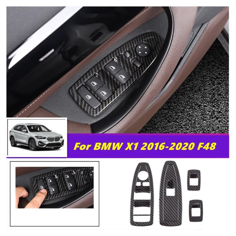ABS Carbon Fiber Inner window glass switch trim 4PCS 2016-2021 for BMW X1 F48