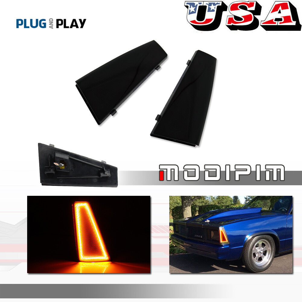 Smoke Amber Front Side Marker Lights for Chevrolet 80-81 El Camino and Malibu