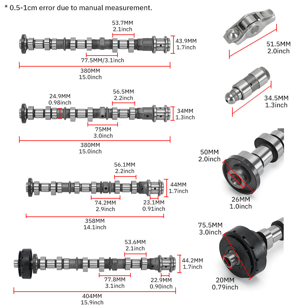 3.6L V6 Engine Camshafts Rockers Lifters Kit w/Head Gasket For 2011-2016 for Jeep