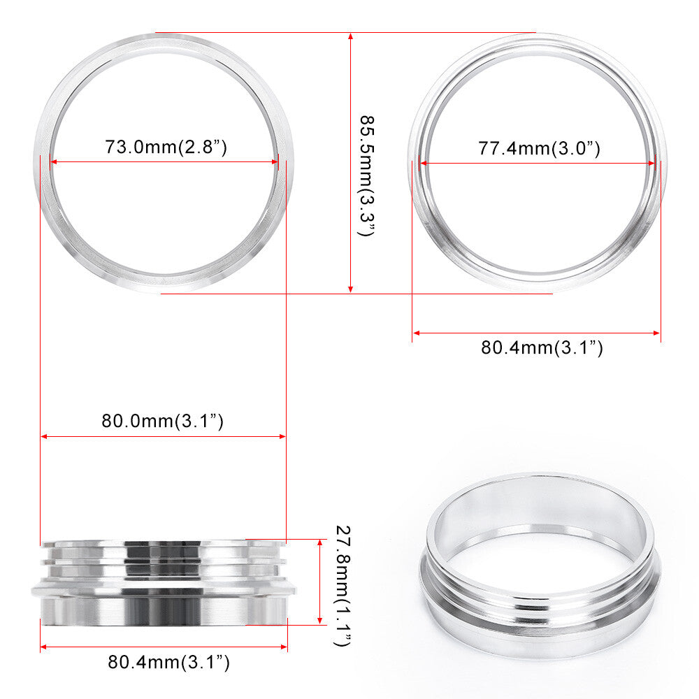 Aluminum Assembly 3inch Flange Clamp Turbo Intercooler Quick Release Exhaust 3''
