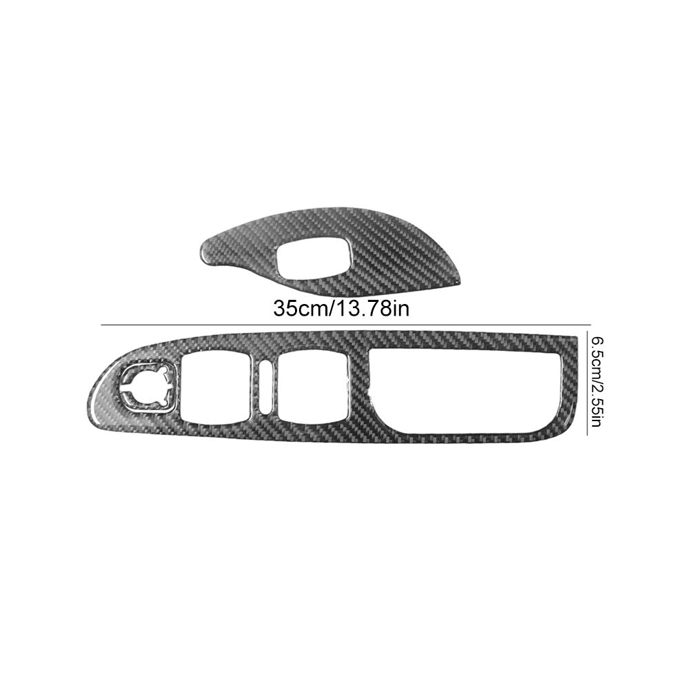 3x Carbon Fiber Front Window Control Cover Trim for Volkswagen for Passat 2006-2011