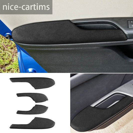 Suede Black Gray Interior Door Armrest Panel Trim for Honda for Civic 10th 2016-2021