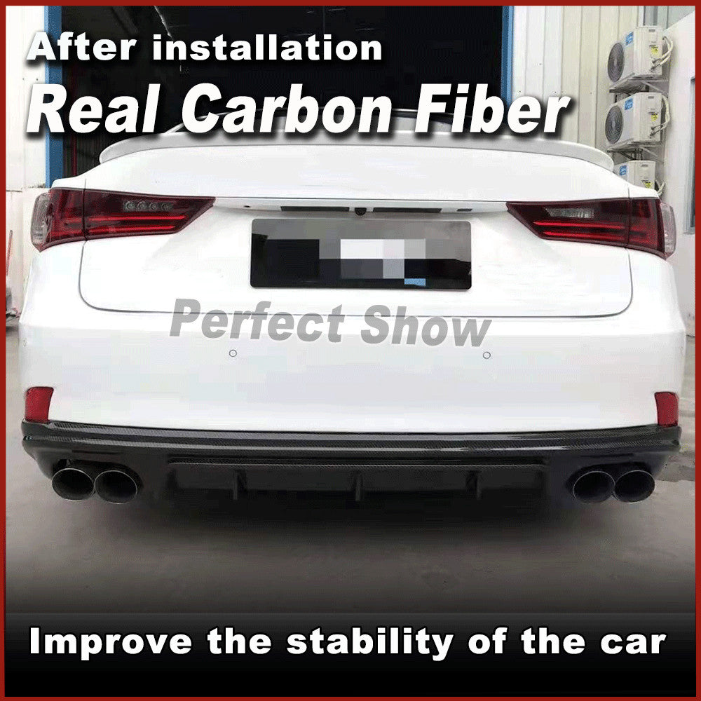 Fit for Lexus IS350 ISF 2013-2016 REAL Carbon Rear Bumper Diffuser Lip Spoiler