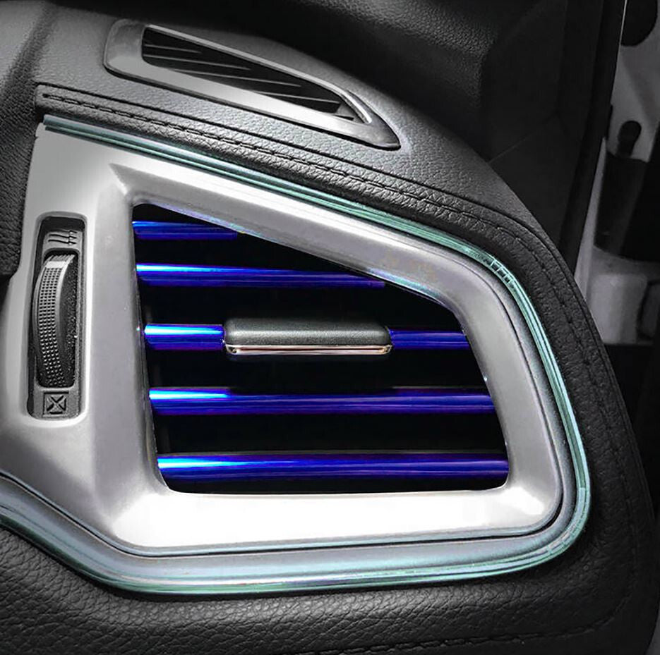 Blue decorative strip for car air conditioning sockets in for Jeep for Mini