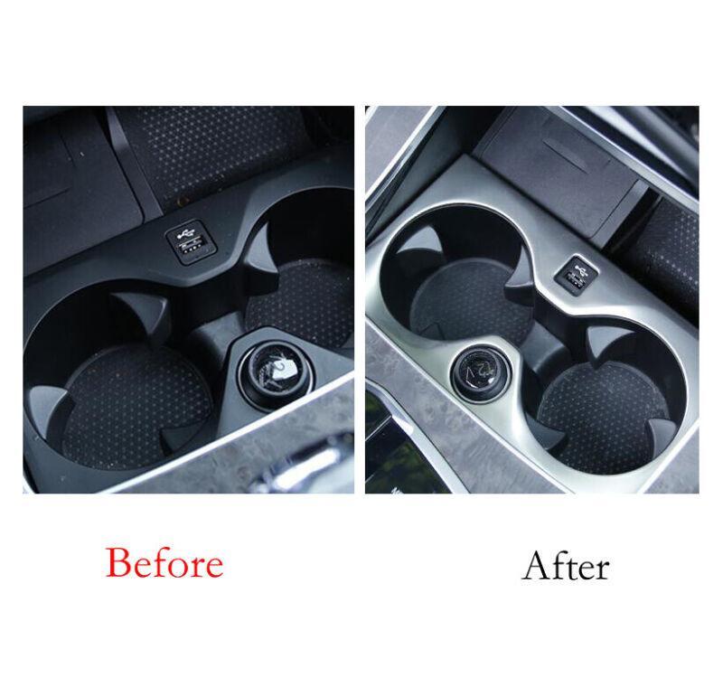 Fit for BMW X7 G07 2019-2022 Matte Silver Water Cup Holder Panel Overlay Cover
