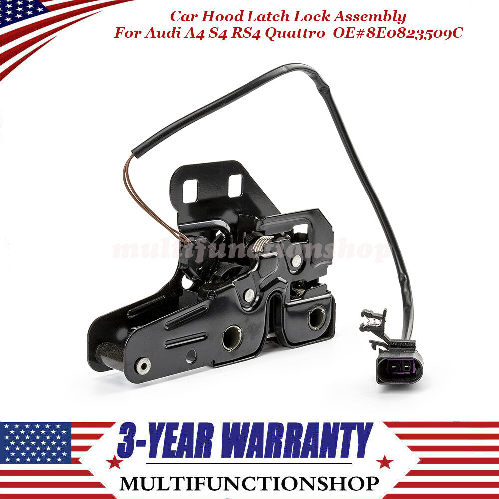 Car Hood Latch Lock Assembly Replacement for Audi for A4 S4 RS4 Quattro 2002-2008