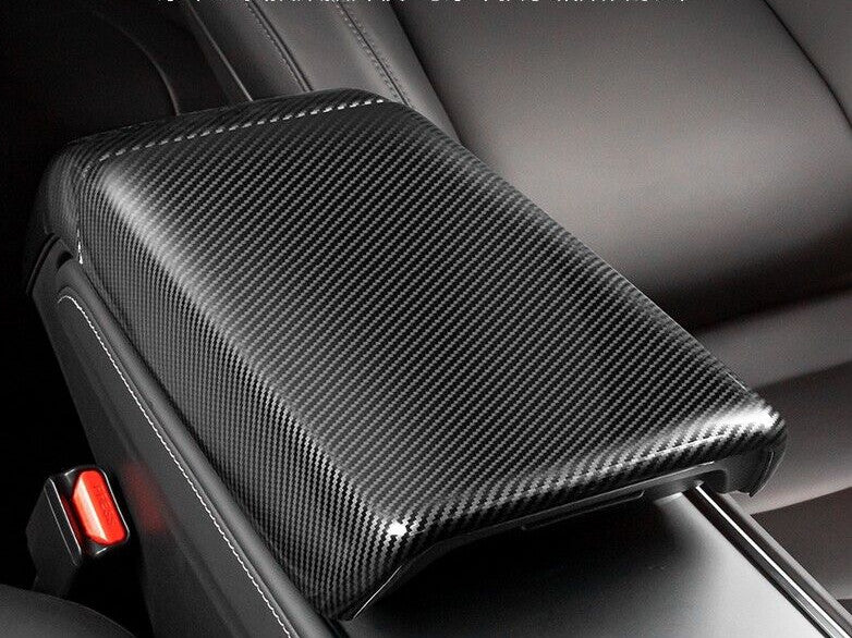 for Tesla 2023 for Model Y Car Aessories Carbon Fibre Inner Armrest Box Trim Cover