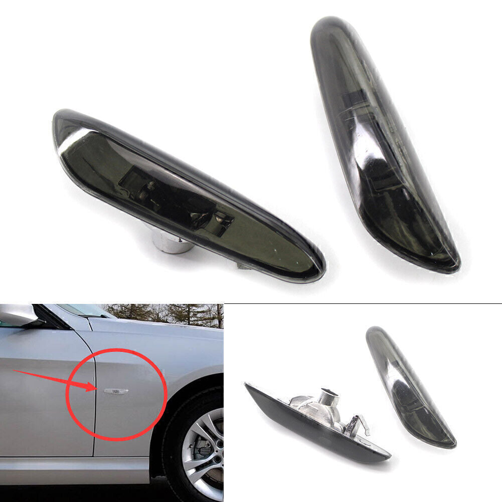2pcs Gray Side Marker Light Turn Signal Lamp Fit for BMW E46 4DR 02-05 63137165915