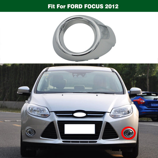 Chrome Front Fog Light Trim Cover Bezel Left Driver Fit for Ford Focus 2012-2014