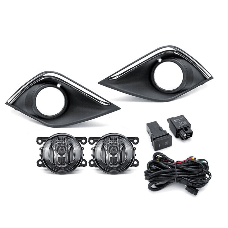 pair of chrome-plated front bumper fog light covers for Mitsubishi Outlander 2016-2019