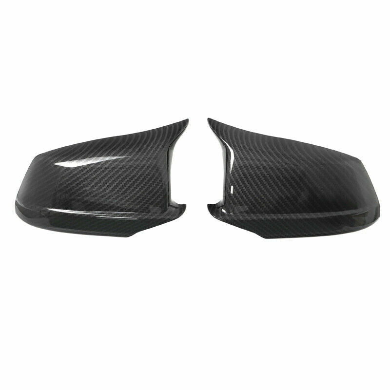 Carbon fiber mirror caps for door rearview mirrors suitable for BMW F10, F11, and Pre-LCI models (2011-2013).