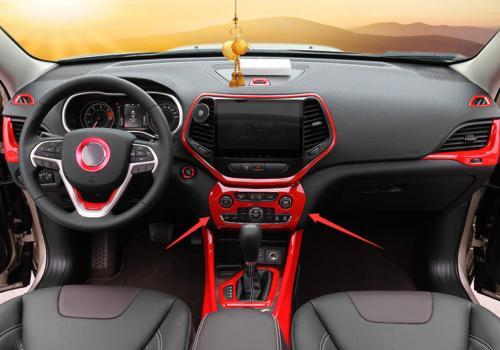 Fit for Jeep Cherokee 2014-2020 Bright Red Console AC Button Control Frame Trim