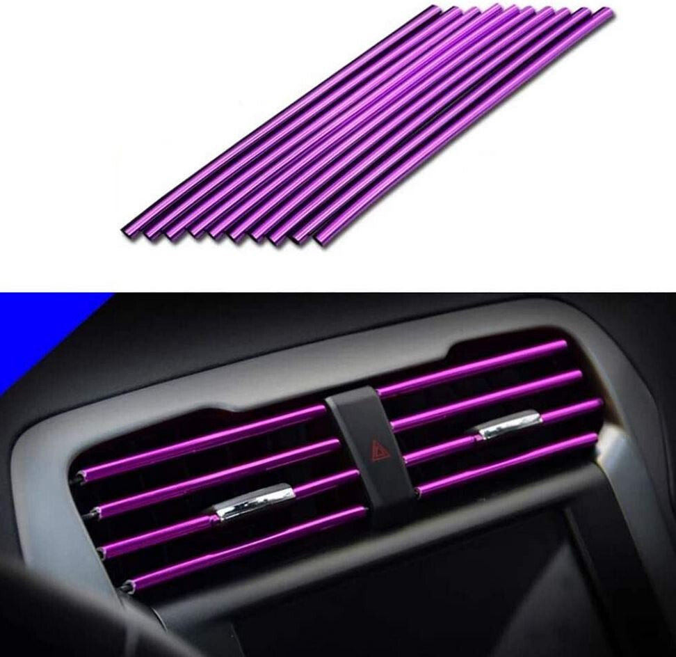 10-piece automotive air conditioning socket decorative molding trim strip in purple  for ford