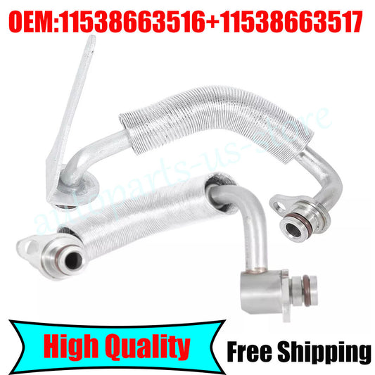 1Pair Turbocharger Coolant Hose for BMW 320i 328i 11538663516 11538663517
