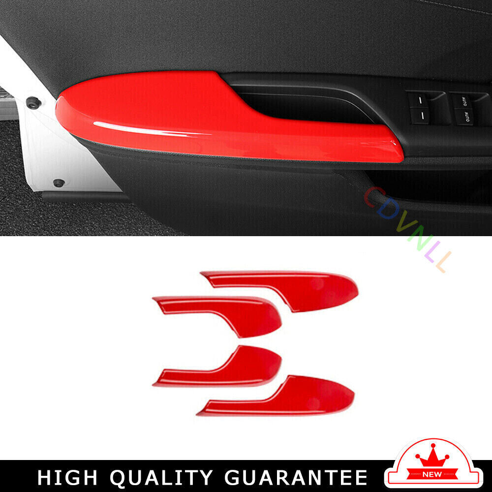 Interior Door Armrest Panel Trim 4PCS for Honda for Civic 10th 2016-2021 Bright Red