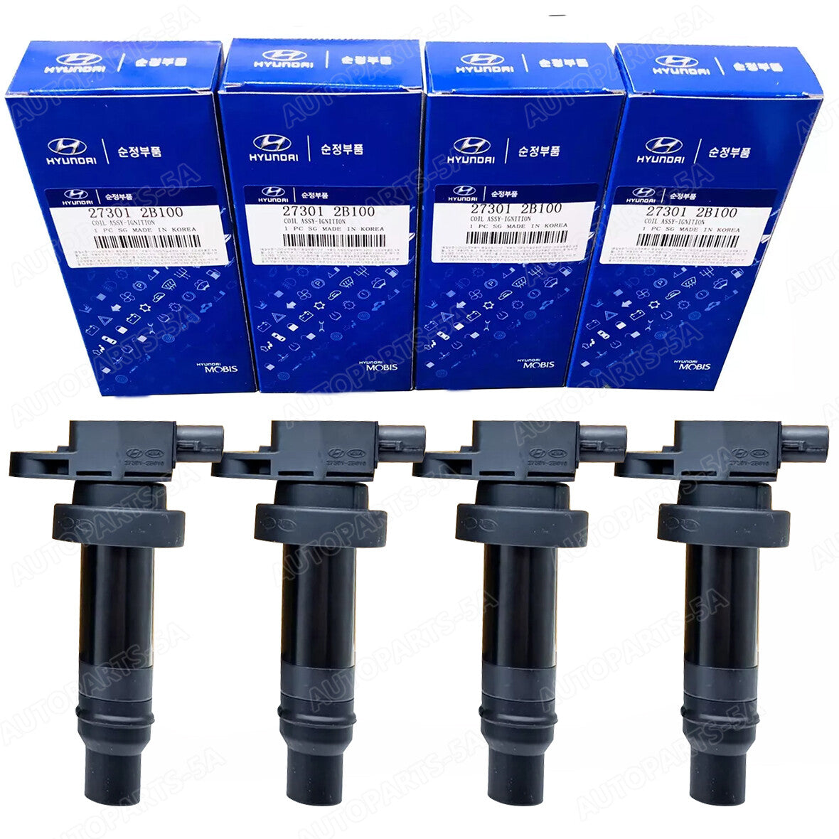 4-Piece Ignition Coil Pack 27301-2B010 for Hyundai for Kia Soul 1.6L 2010/2011