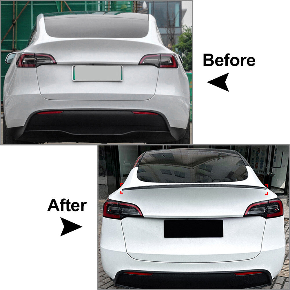 Rear Trunk Spoiler Wing ABS for Tesla for Model Y 2020-23 Matte Carbon Fiber Black