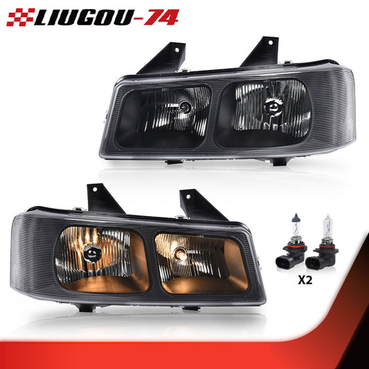 Pair of headlights with clear lenses for 2003-2019 for Chevrolet Express for GMC Savana Vans.