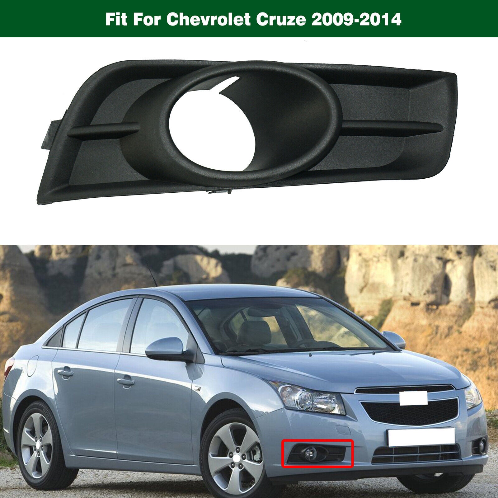Front Bumper Right Fog Light Lamp Cover Bezel Fit for Chevrolet for Cruze 2009-2014