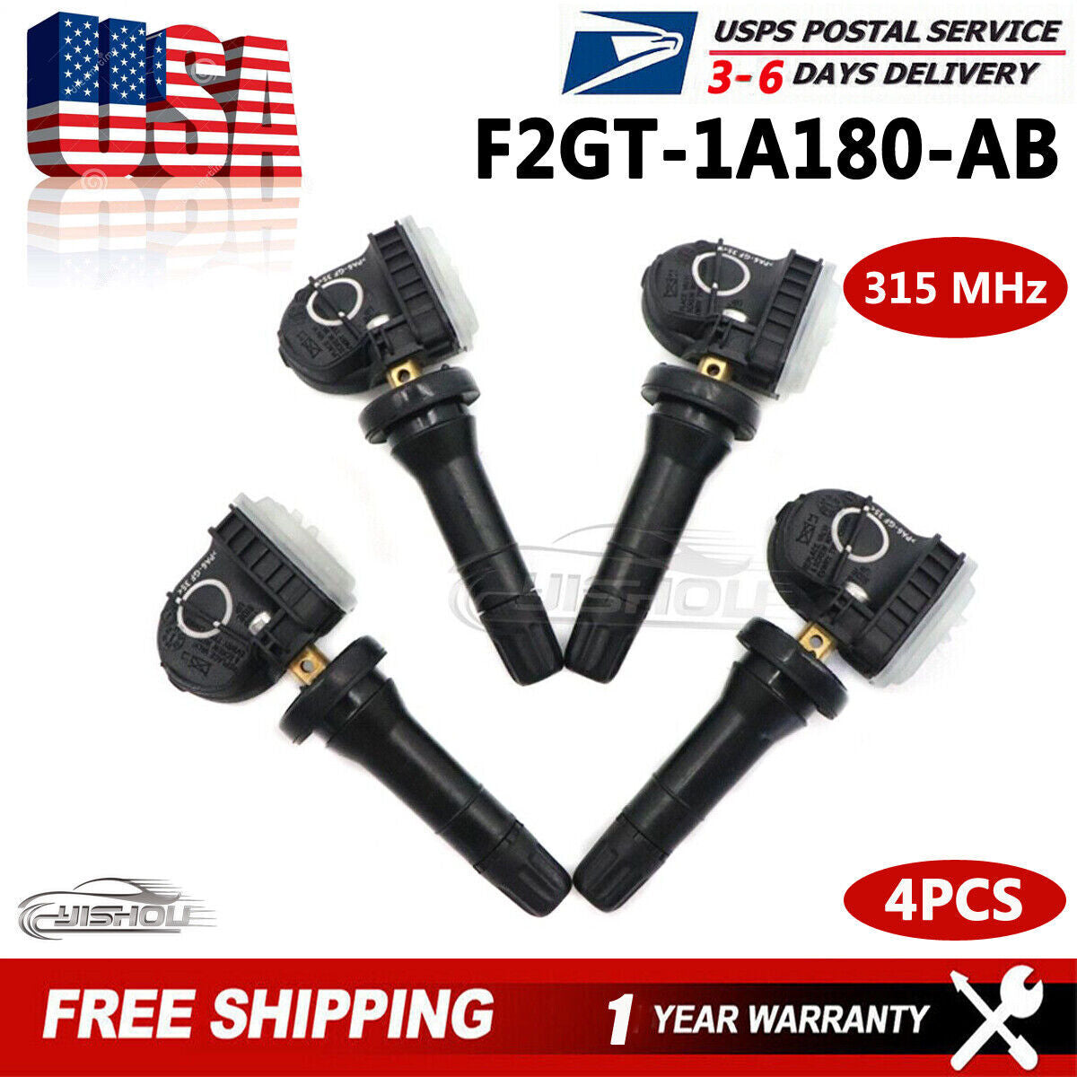 4x F2GZ-1A189-A TPMS Tire Pressure Sensors For 15-20 for Ford F-150 Edge for Mustang NEW