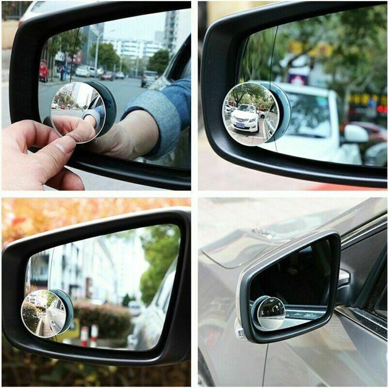 2x Blind Spot Car Mirror Rimless Frameless Glass Wide Angle Convex Mirrors
