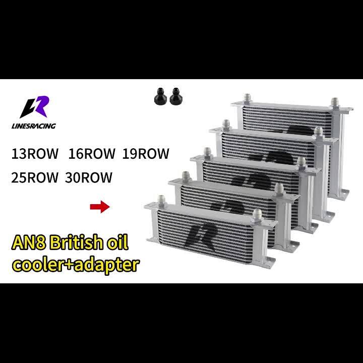 25 Row AN8 Stacked Plate Oil Cooler 6AN Adapter Universal Aluminium Radiator