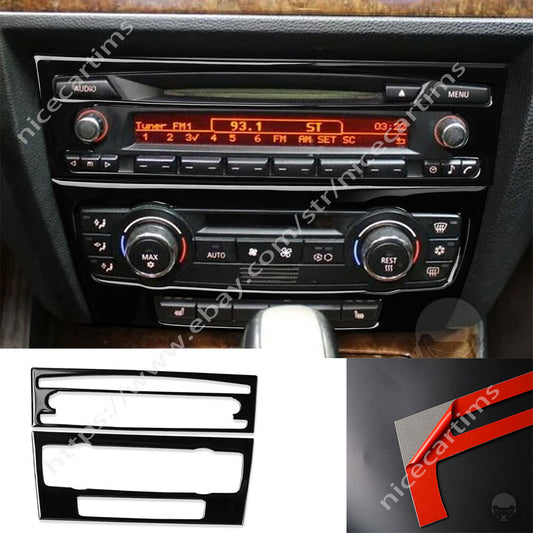 for BMW 3 Series E90 E92 2005-12 Black Console Air Condition AC /CD Panel Trim¡Á2