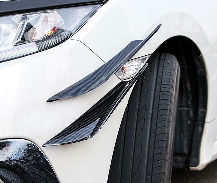 4X Car universal EVO combat air knife Carbon fiber pattern front bumper spoiler