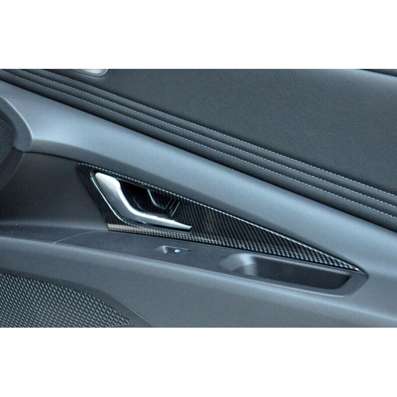 for Hyundai for Elantra 2021-2024 Carbon Fiber Car Door Handle Bowl frame Cover Trim