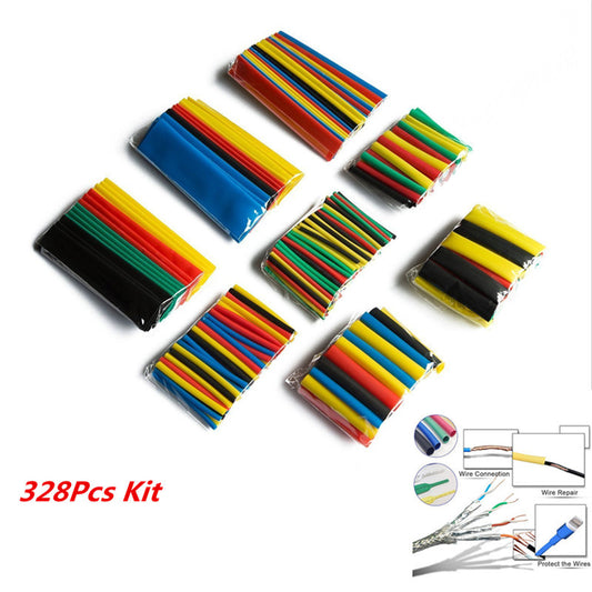 328Pc Insulation Shrinkable Tube Wrap Wire Cable Assorted Heat Shrink Tubing Kit