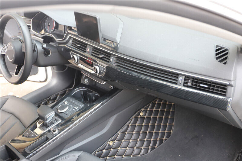 for Audi A4 2017-19 ABS Carbon Fiber Interior Full Decoration Frame Cover Trims