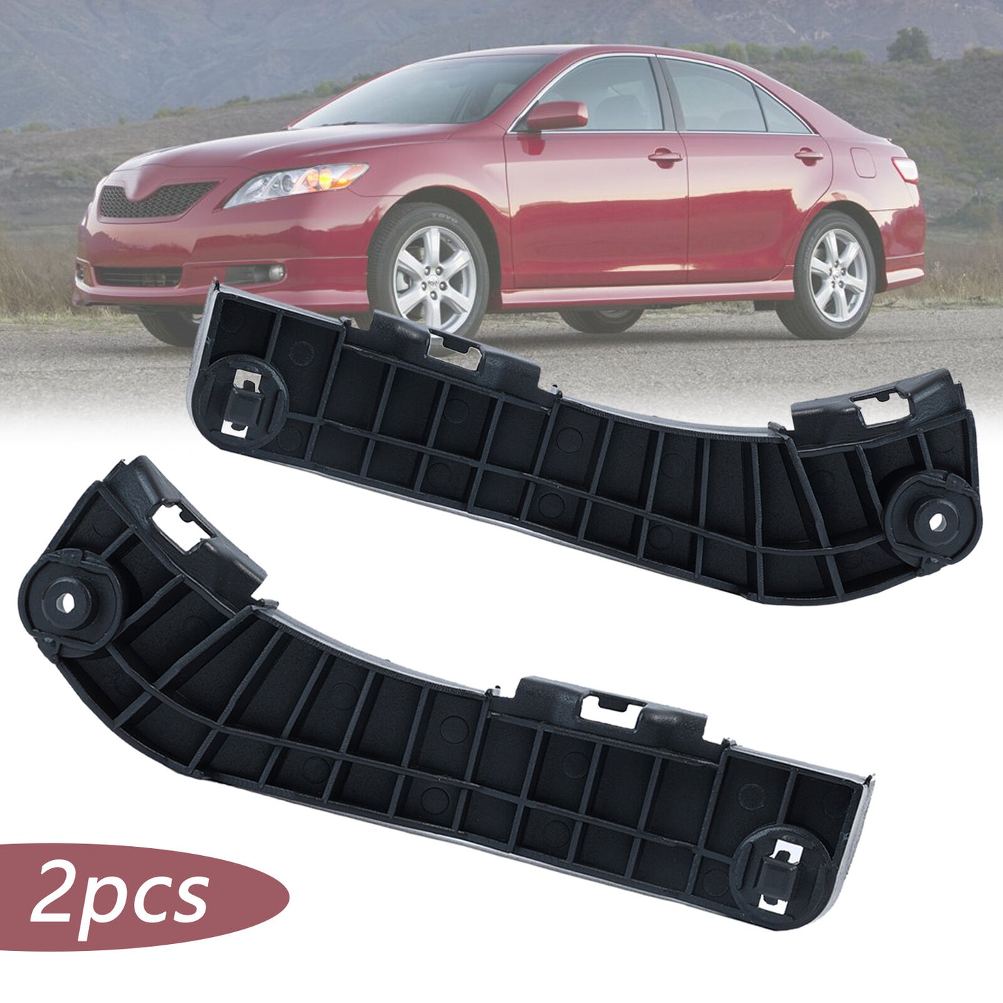 2x Bumper Bracket 5253606020 for Toyota for Camry Driver Passenger Side LH RH Black
